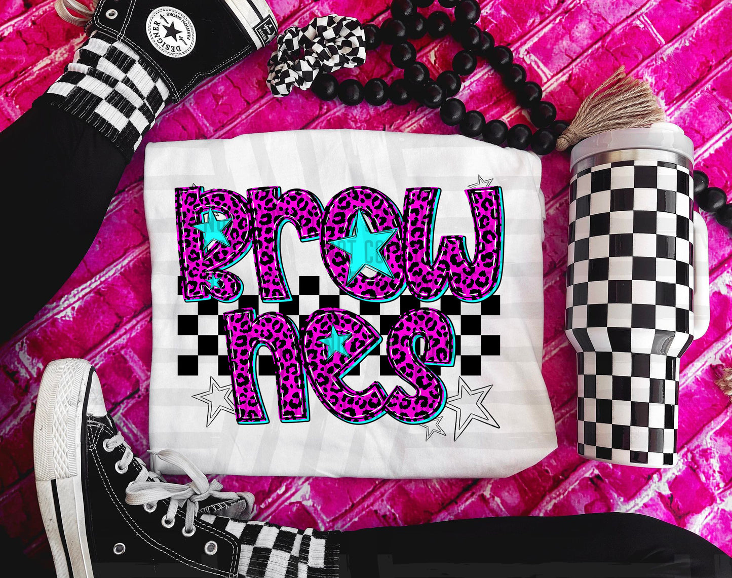 Pink Leopard Neon Mascots (dropdown)-DTF&UV