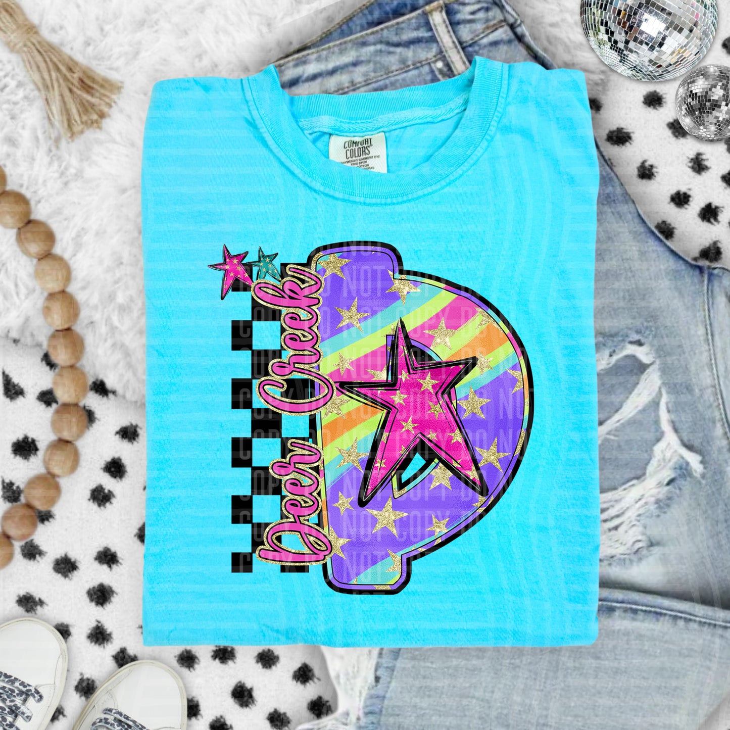 Rainbow Swirl Initials (Dropdown)- DTF&UV