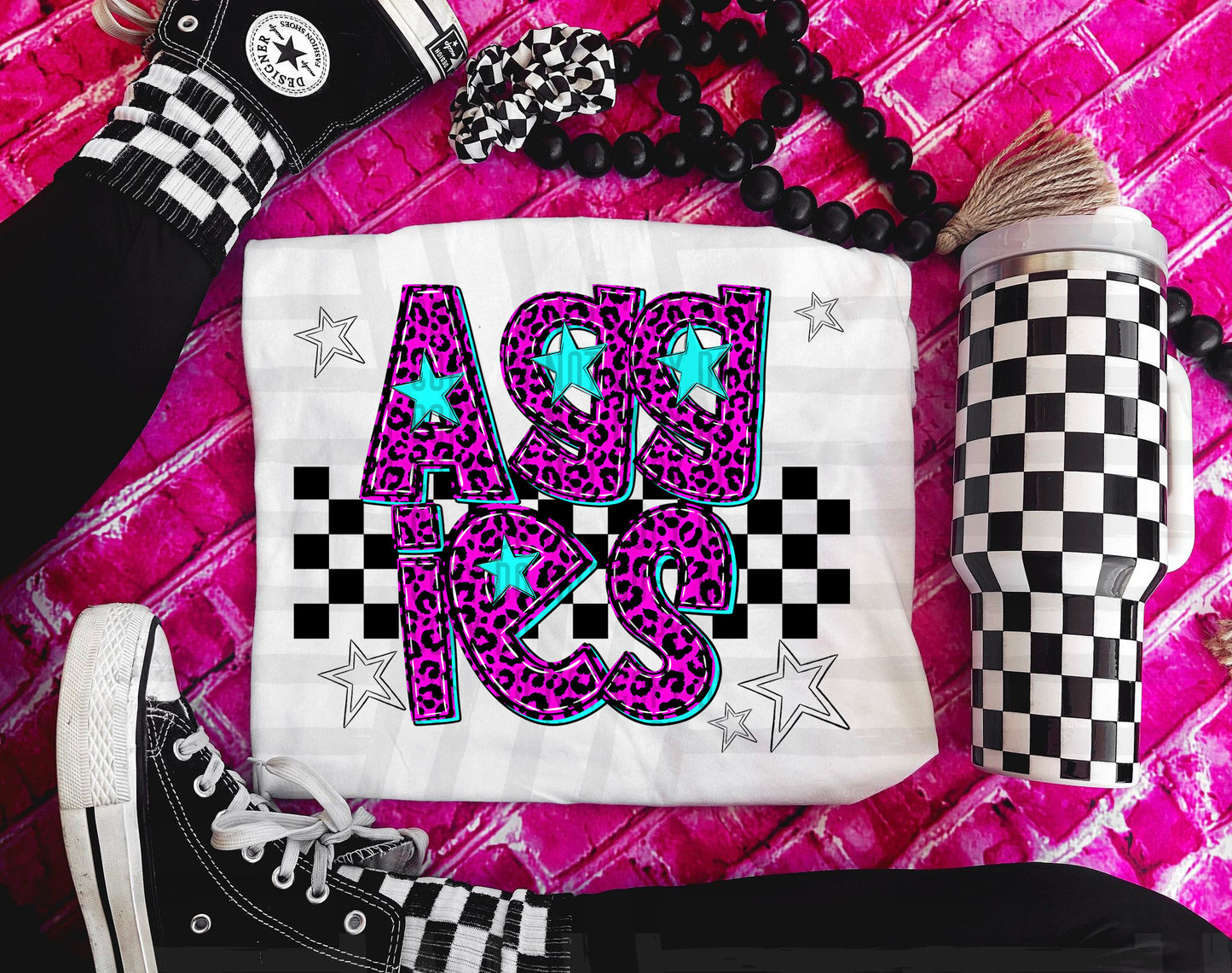 Pink Leopard Neon Mascots (dropdown)-DTF&UV