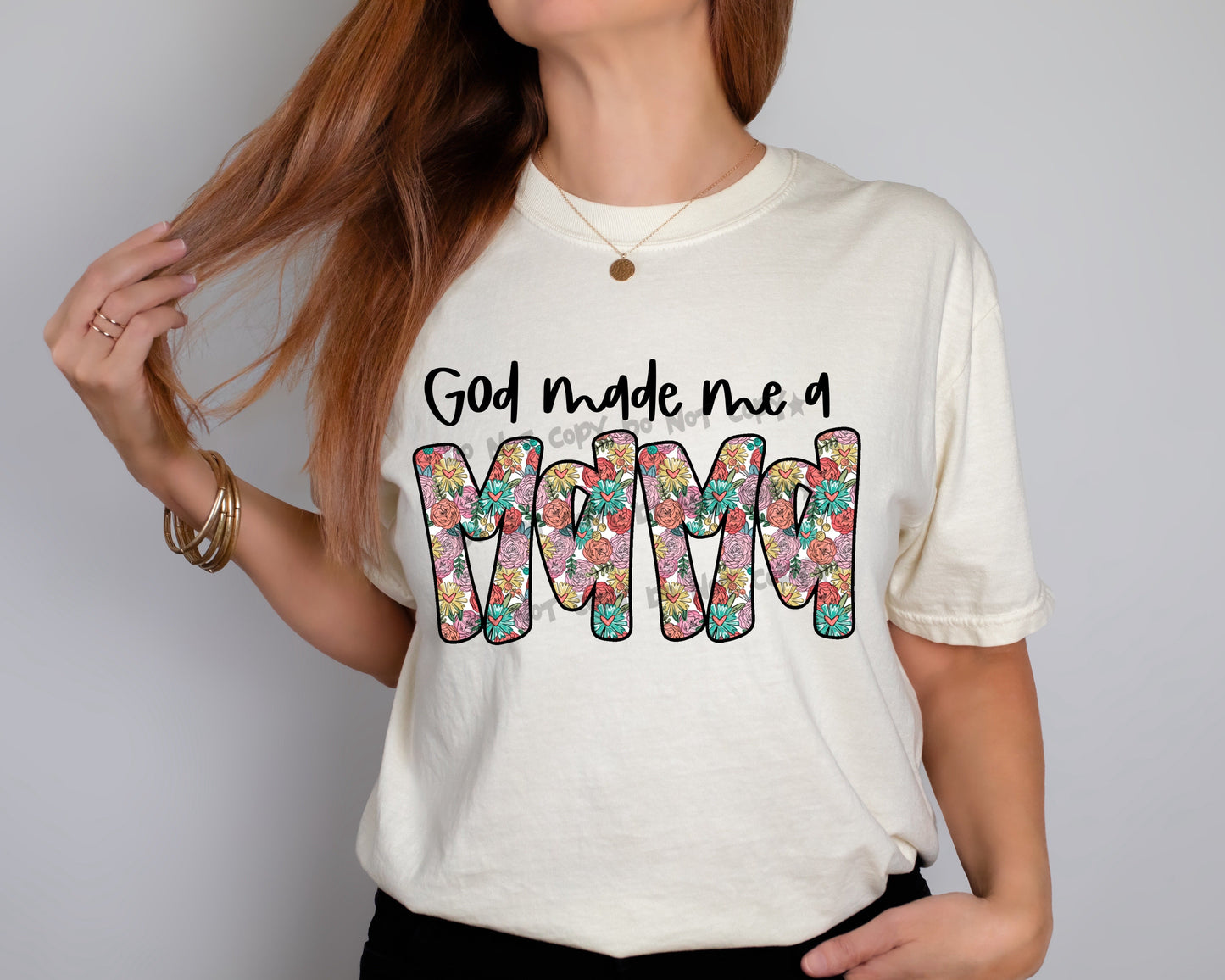 God made me a mama floral-DTF