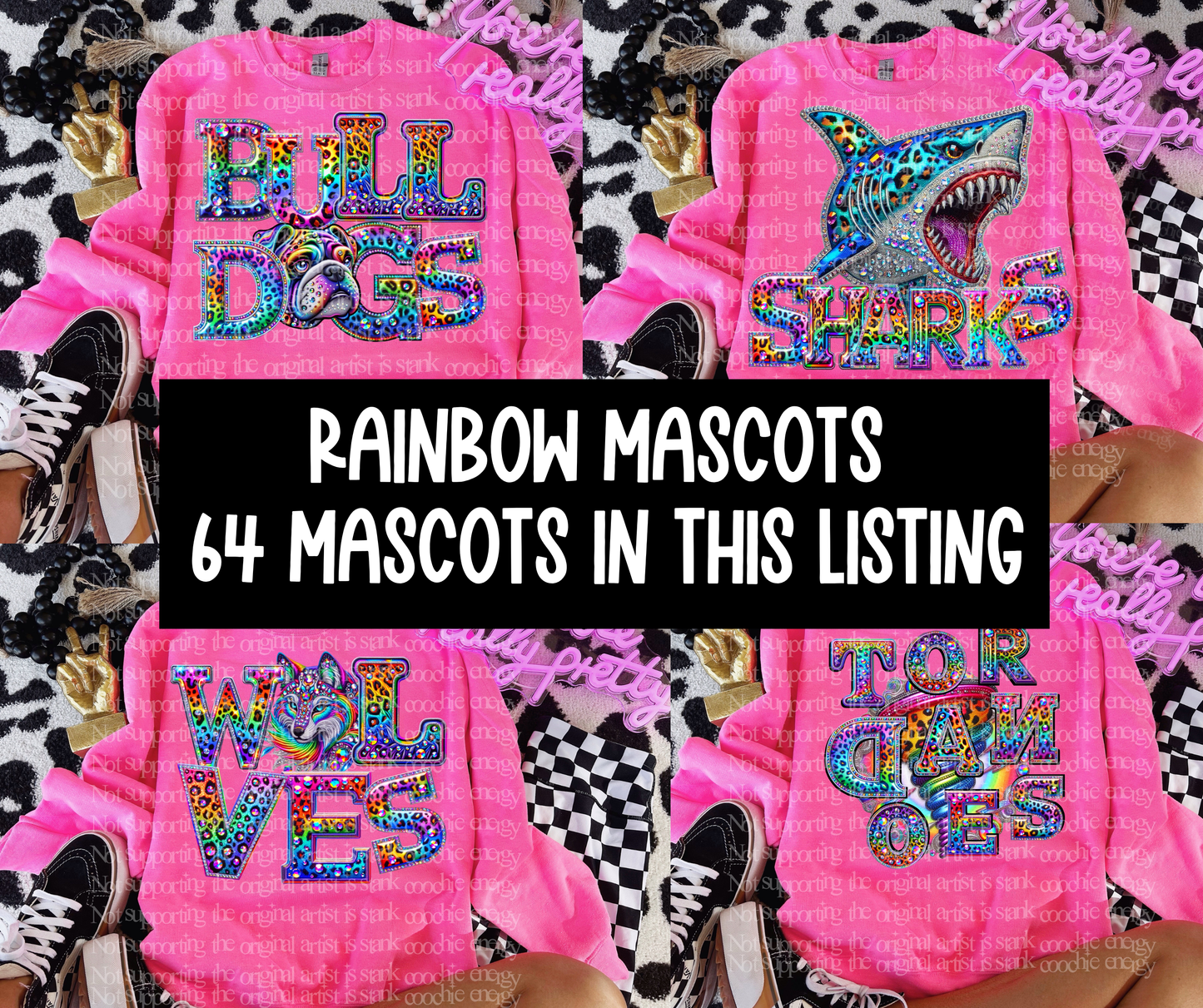 Rainbow Mascots (ALL 67 MASCOTS in this listing)-DTF