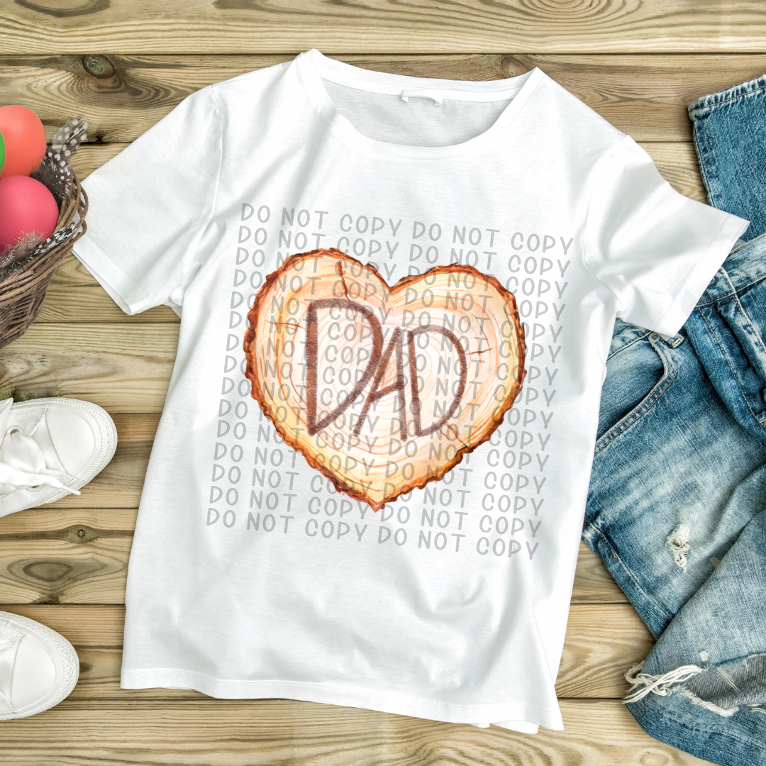 Dad wooden heart - DTF