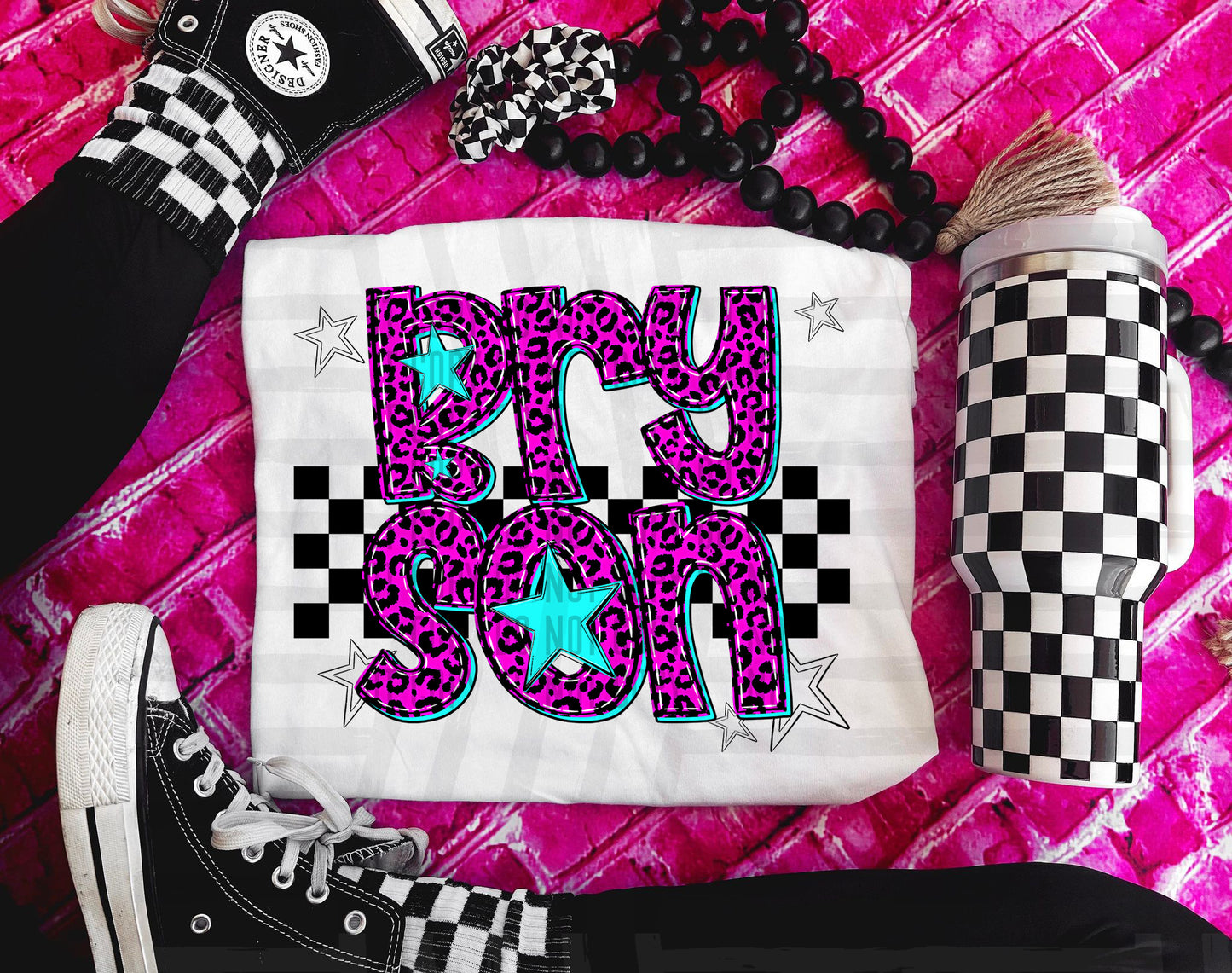 Pink Leopard Neon Mascots (dropdown)-DTF&UV