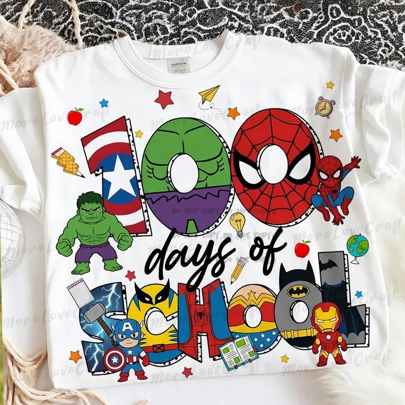 100 days of school heroes-DTF