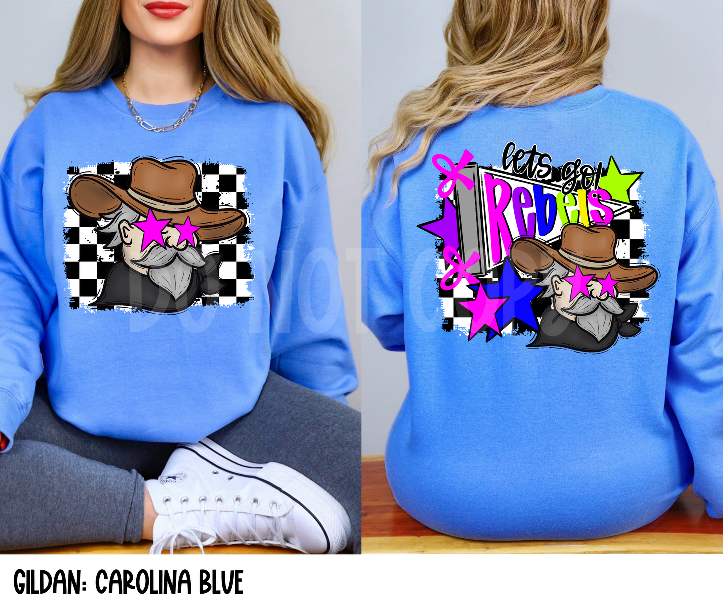 Bright Checkered Mascots (BACK- Dropdown)-DTF&UV