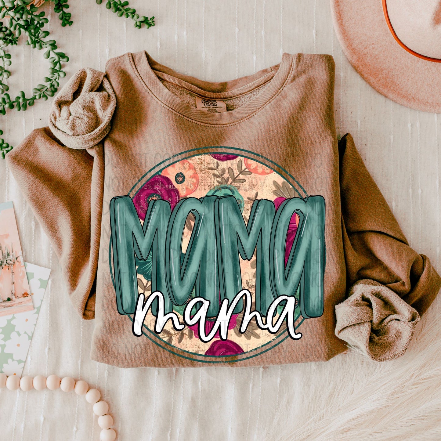 Mama Floral Teal-DTF