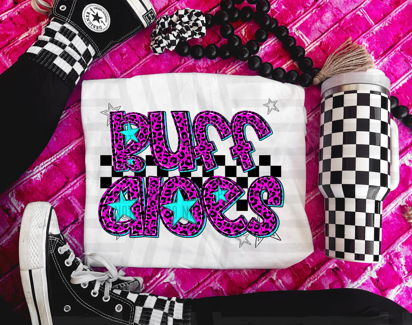 Pink Leopard Neon Mascots (dropdown)-DTF&UV