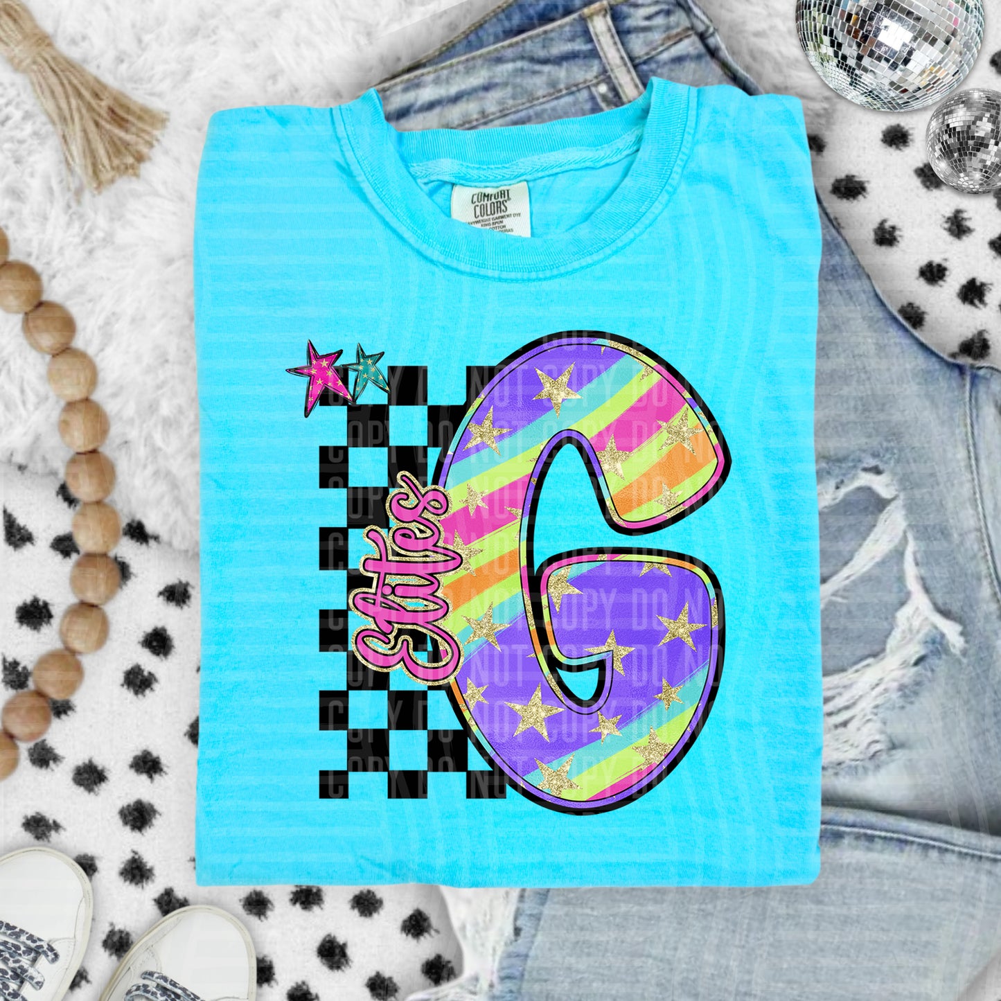 Rainbow Swirl Initials (Dropdown)- DTF&UV