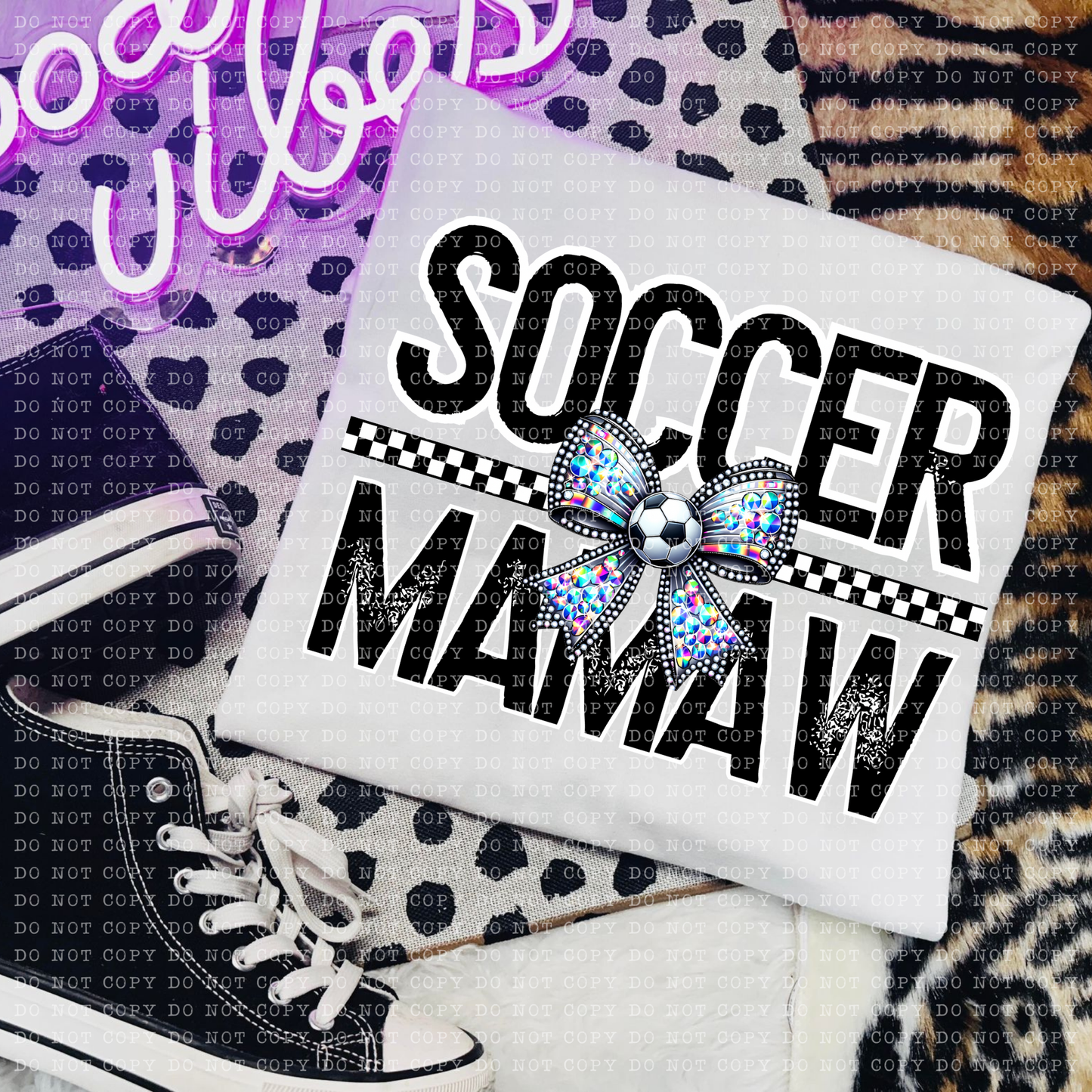 Soccer Mamaw middle bow-DTF
