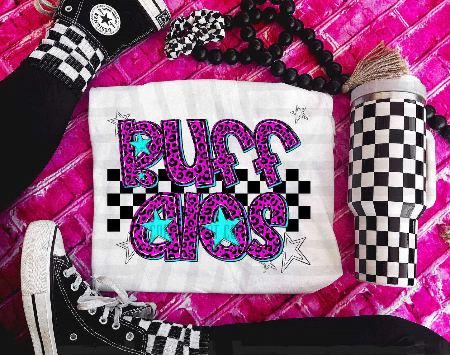 Pink Leopard Neon Mascots (dropdown)-DTF&UV