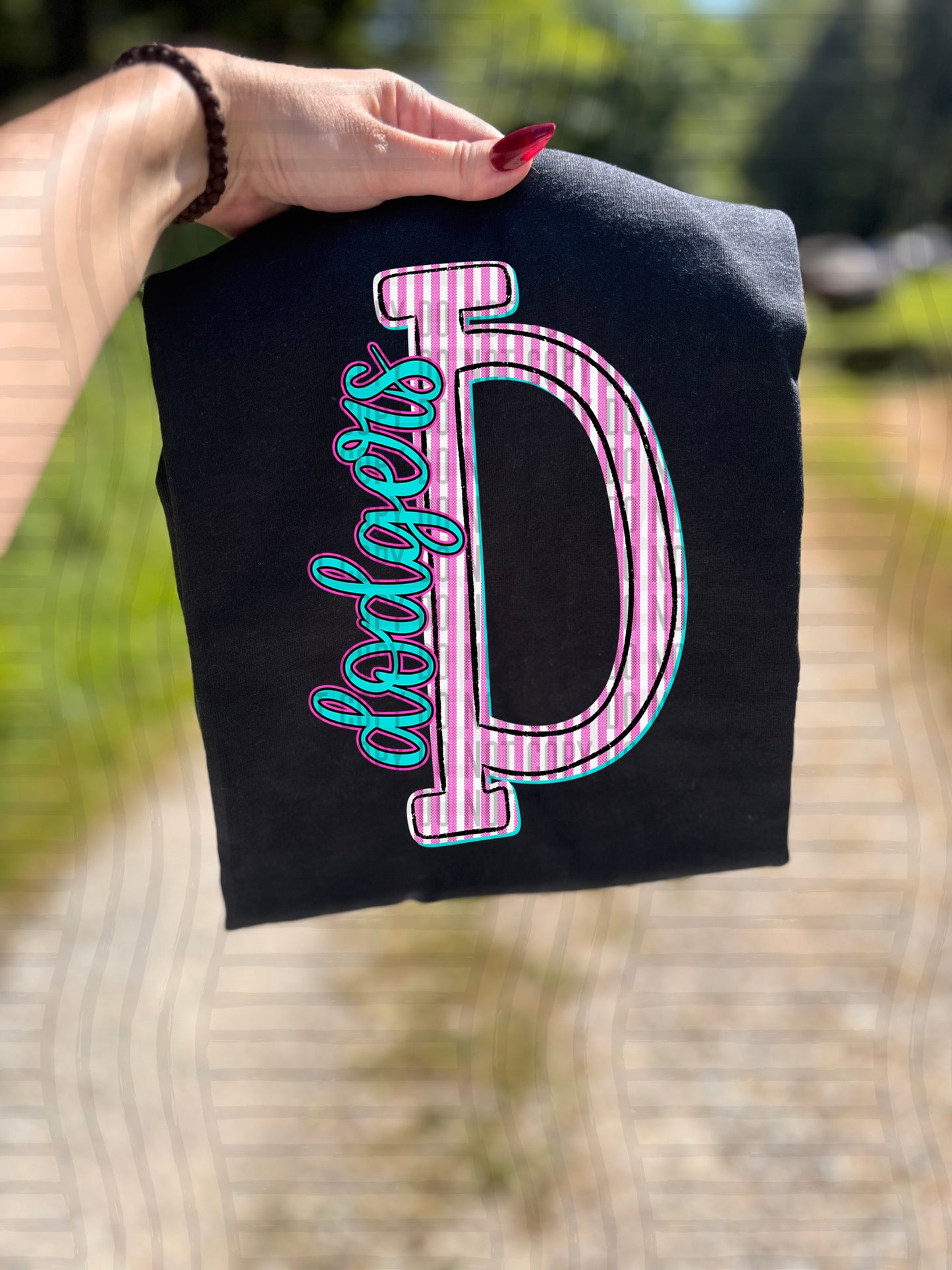 Mixy Pink Seersucker CUSTOM: (ANY NAME, ANY MASCOT)-DTF&UV