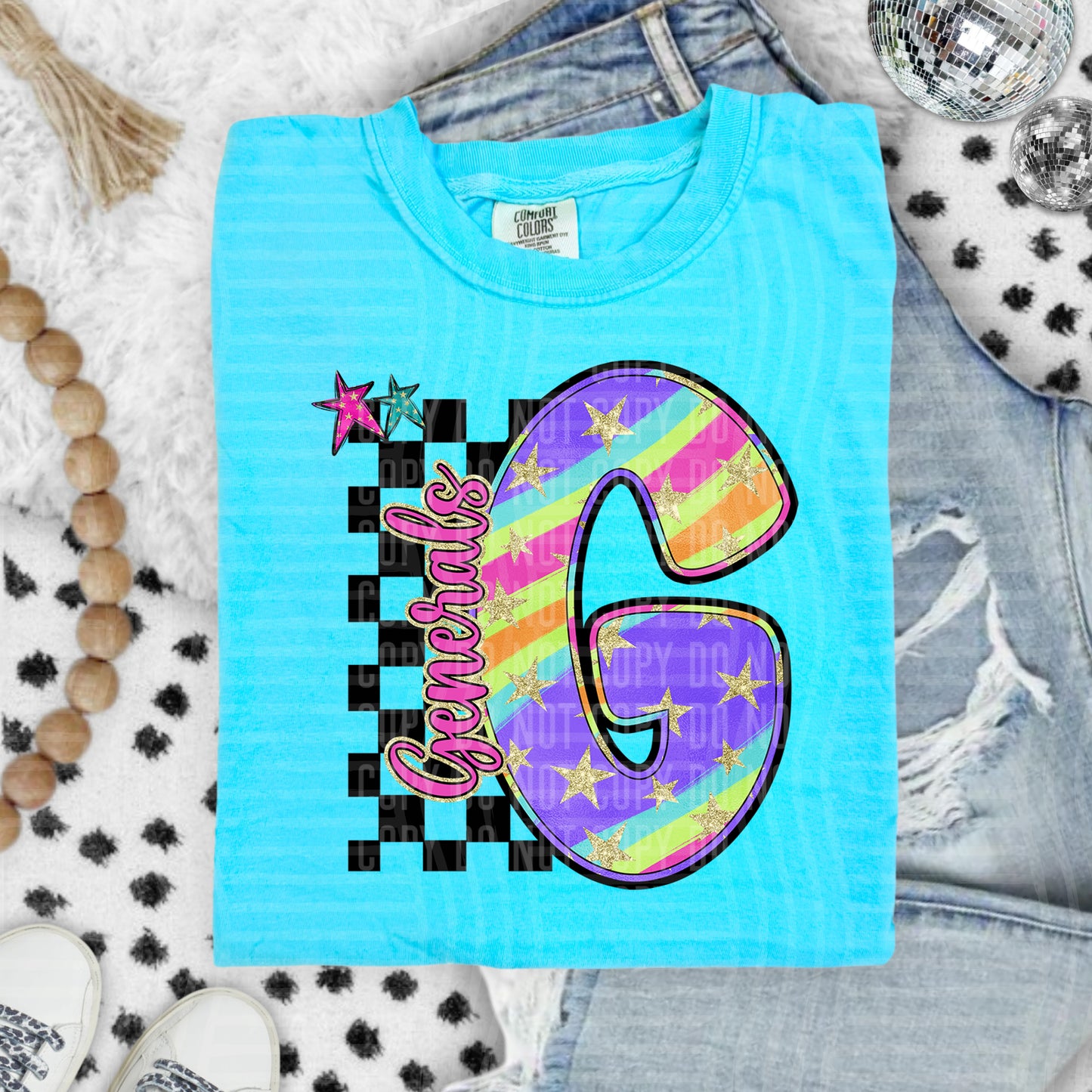 Rainbow Swirl Initials (Dropdown)- DTF&UV