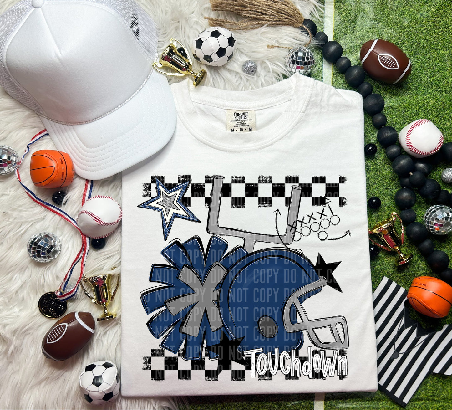 Football Helmet- Pom(Dropdown)- DTF&UV