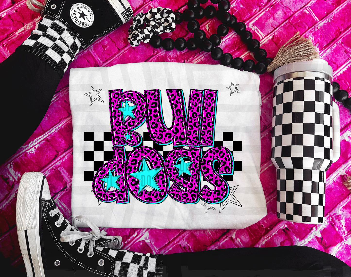 Pink Leopard Neon Mascots (dropdown)-DTF&UV