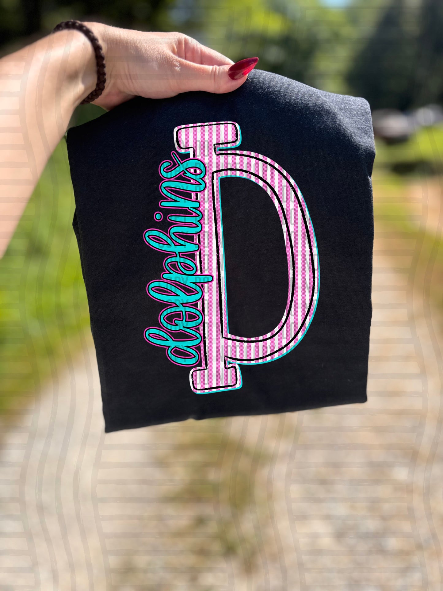 Mixy Pink Seersucker CUSTOM: (ANY NAME, ANY MASCOT)-DTF&UV