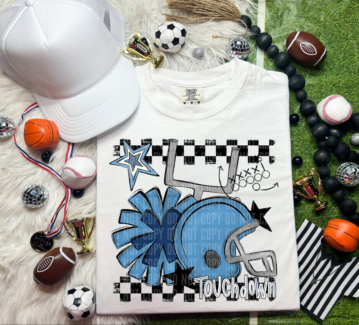 Football Helmet- Pom(Dropdown)- DTF&UV