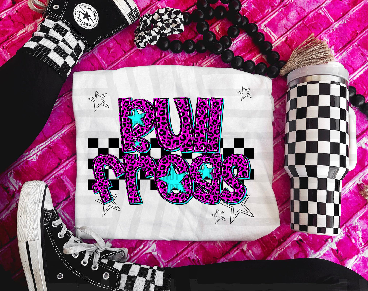 Pink Leopard Neon Mascots (dropdown)-DTF&UV