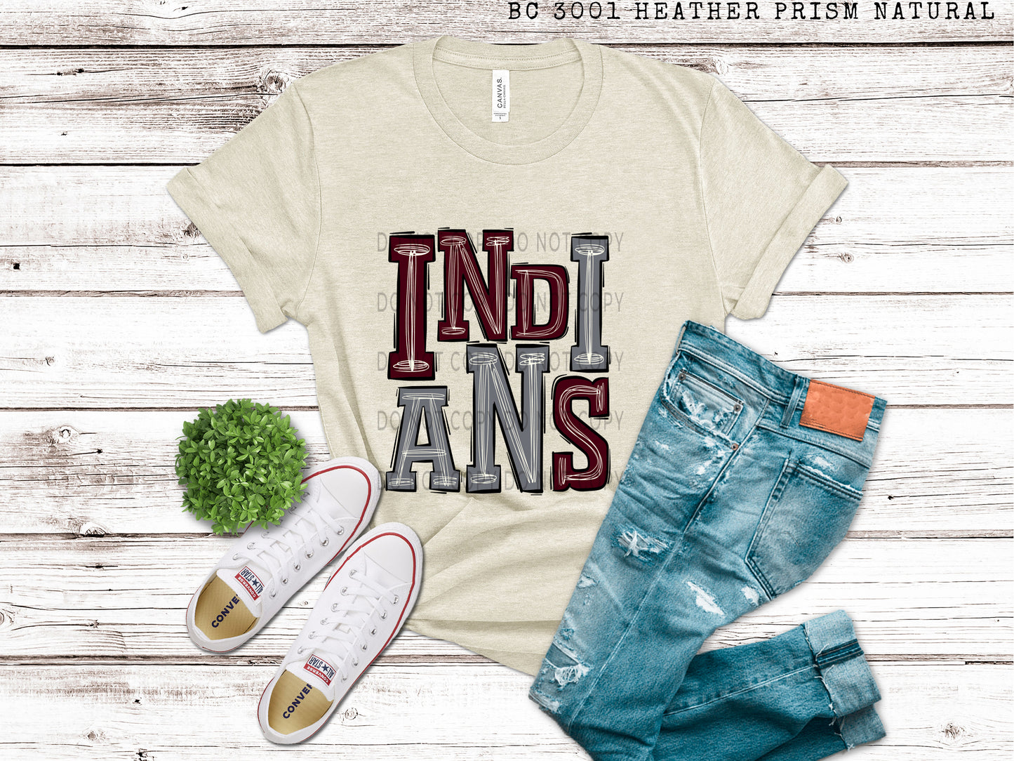 Indians Maroon and Silver - DTF