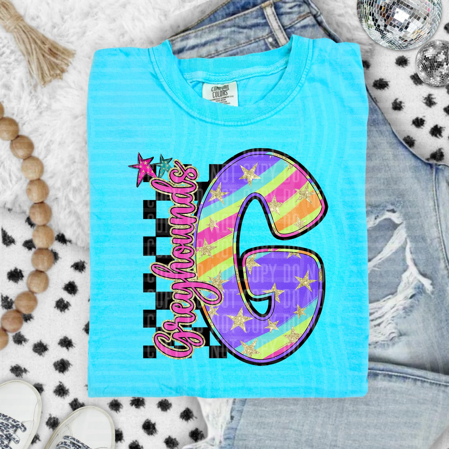 Rainbow Swirl Initials (Dropdown)- DTF&UV