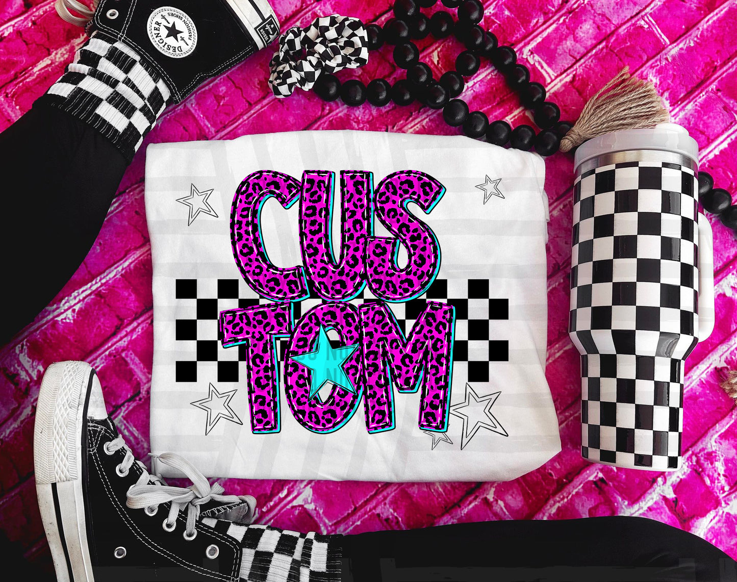 Pink Leopard Neon Mascots (dropdown)-DTF&UV