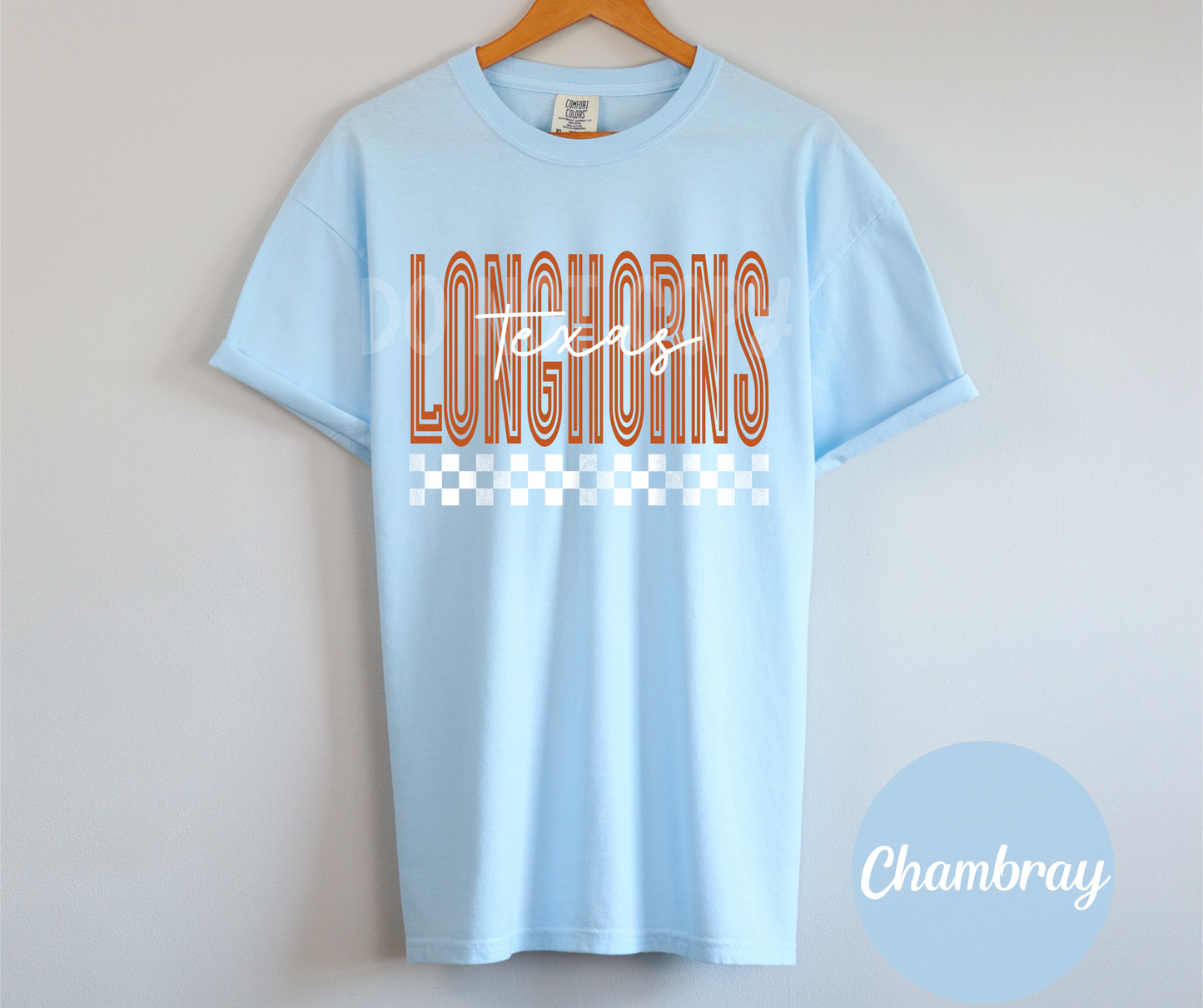Longhorns checker below-DTF