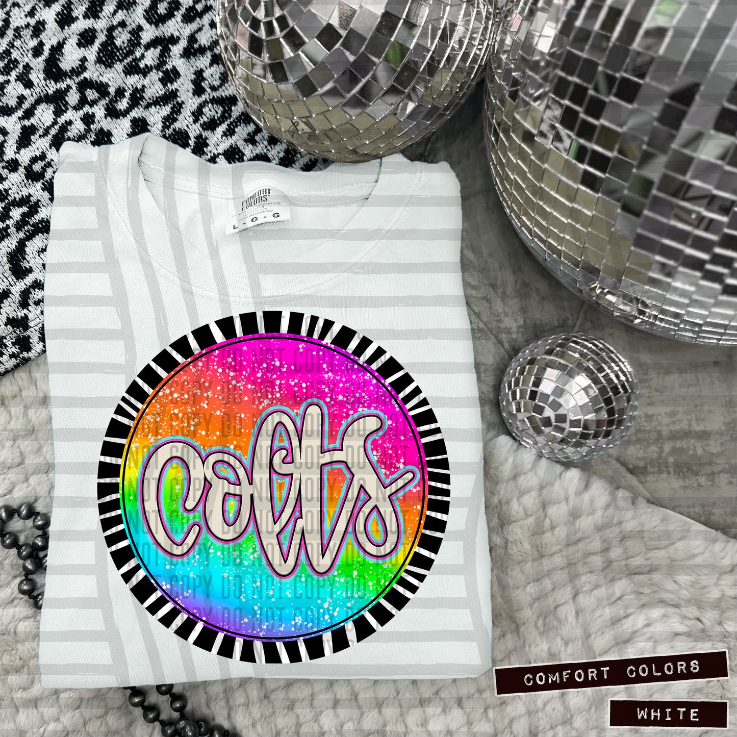 Rainbow Splatter Rounds(Dropdown)- DTF&UV