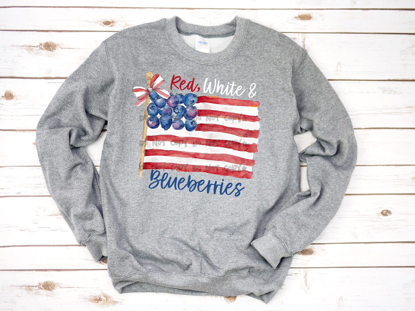 Red white and blueberries flag-DTF&UV