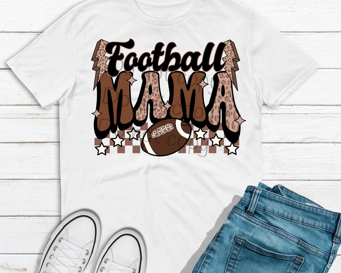 Football mama bolts on sides of football-DTF