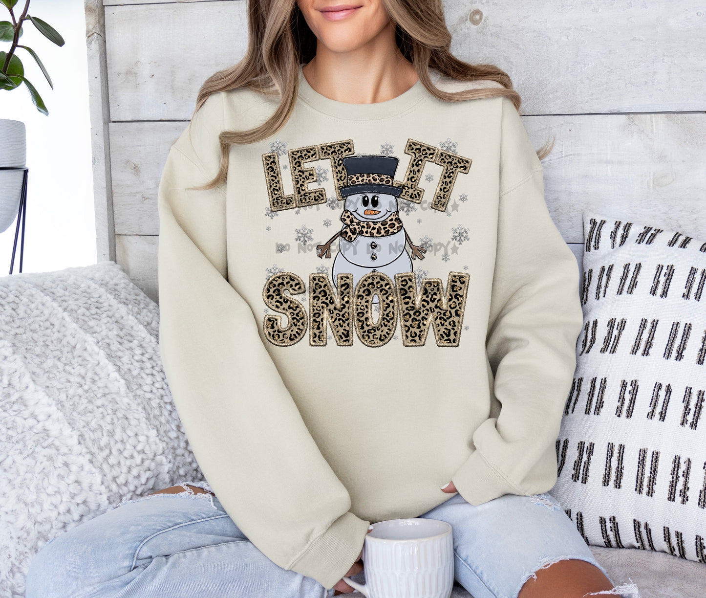 Let it snow Leopard snowman-DTF