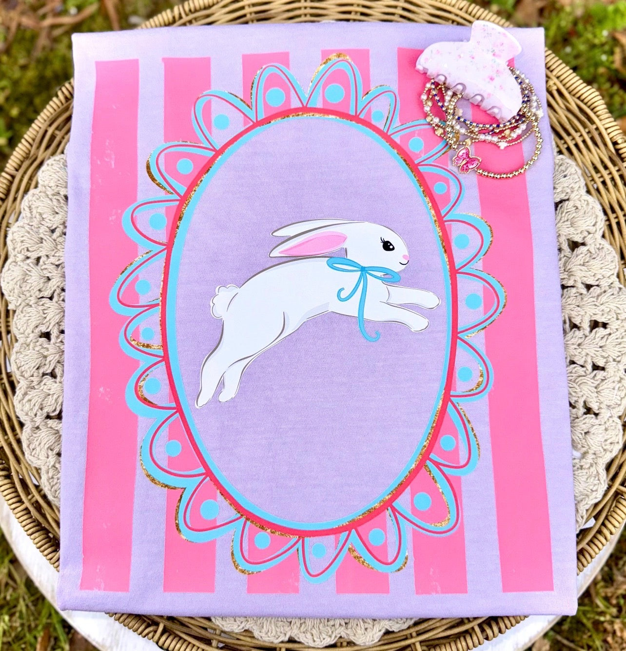 Bunny pink stripes-DTF&UV