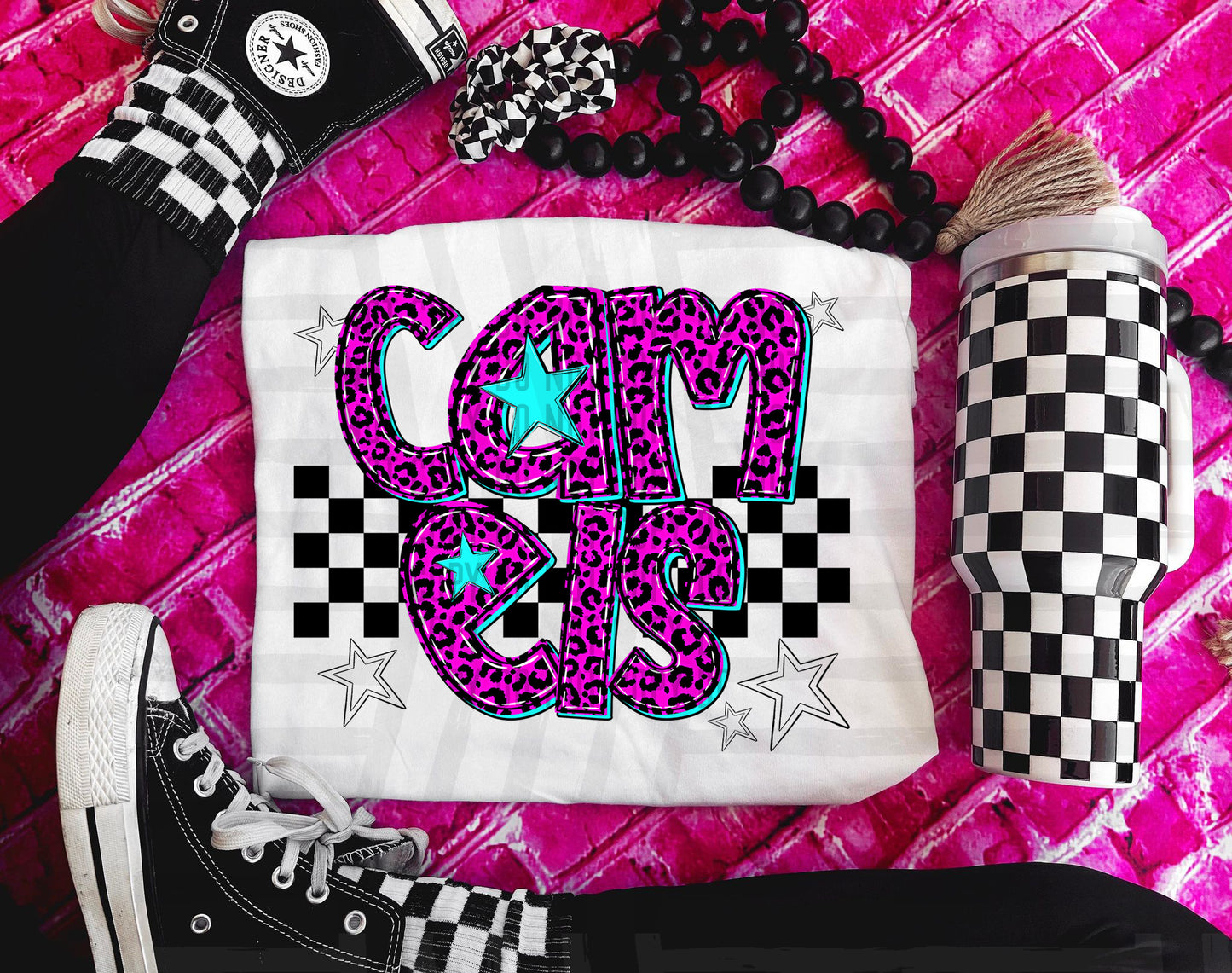 Pink Leopard Neon Mascots (dropdown)-DTF&UV