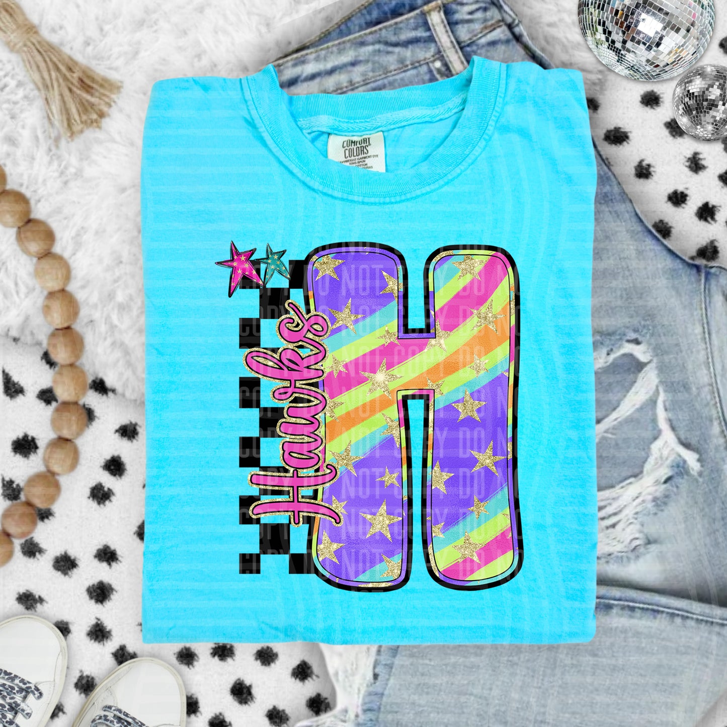 Rainbow Swirl Initials (Dropdown)- DTF&UV