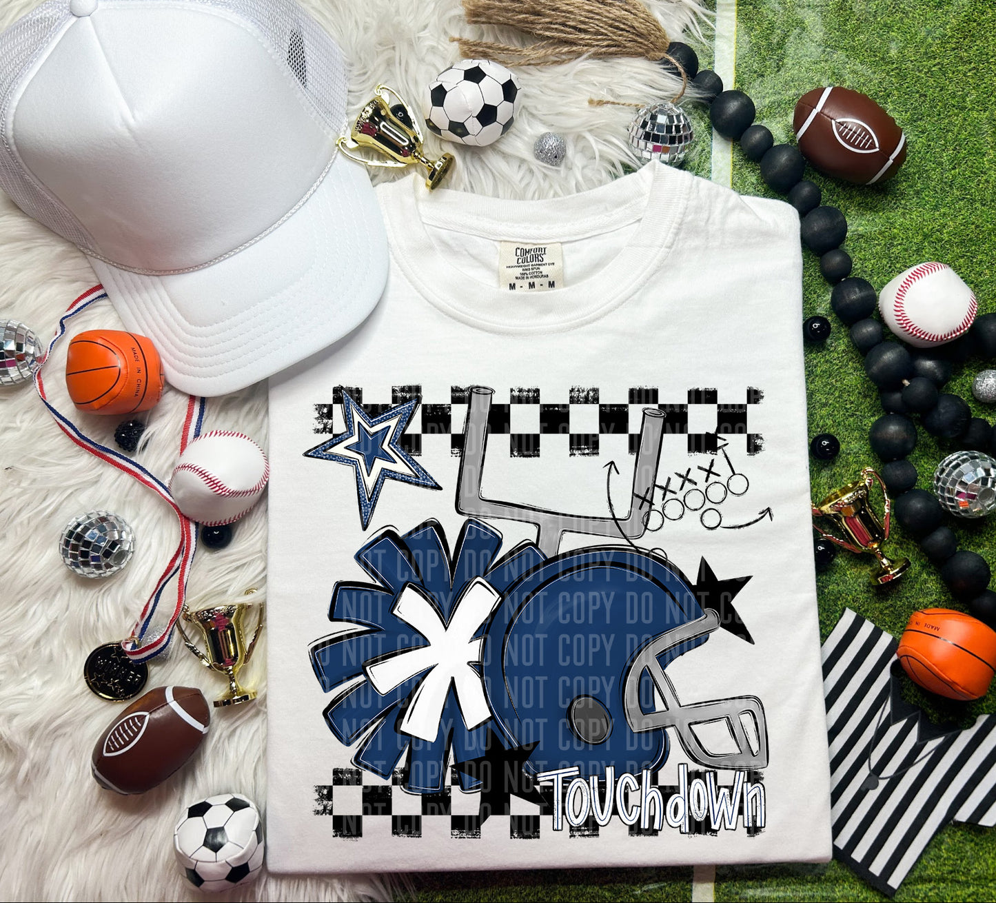Football Helmet- Pom(Dropdown)- DTF&UV