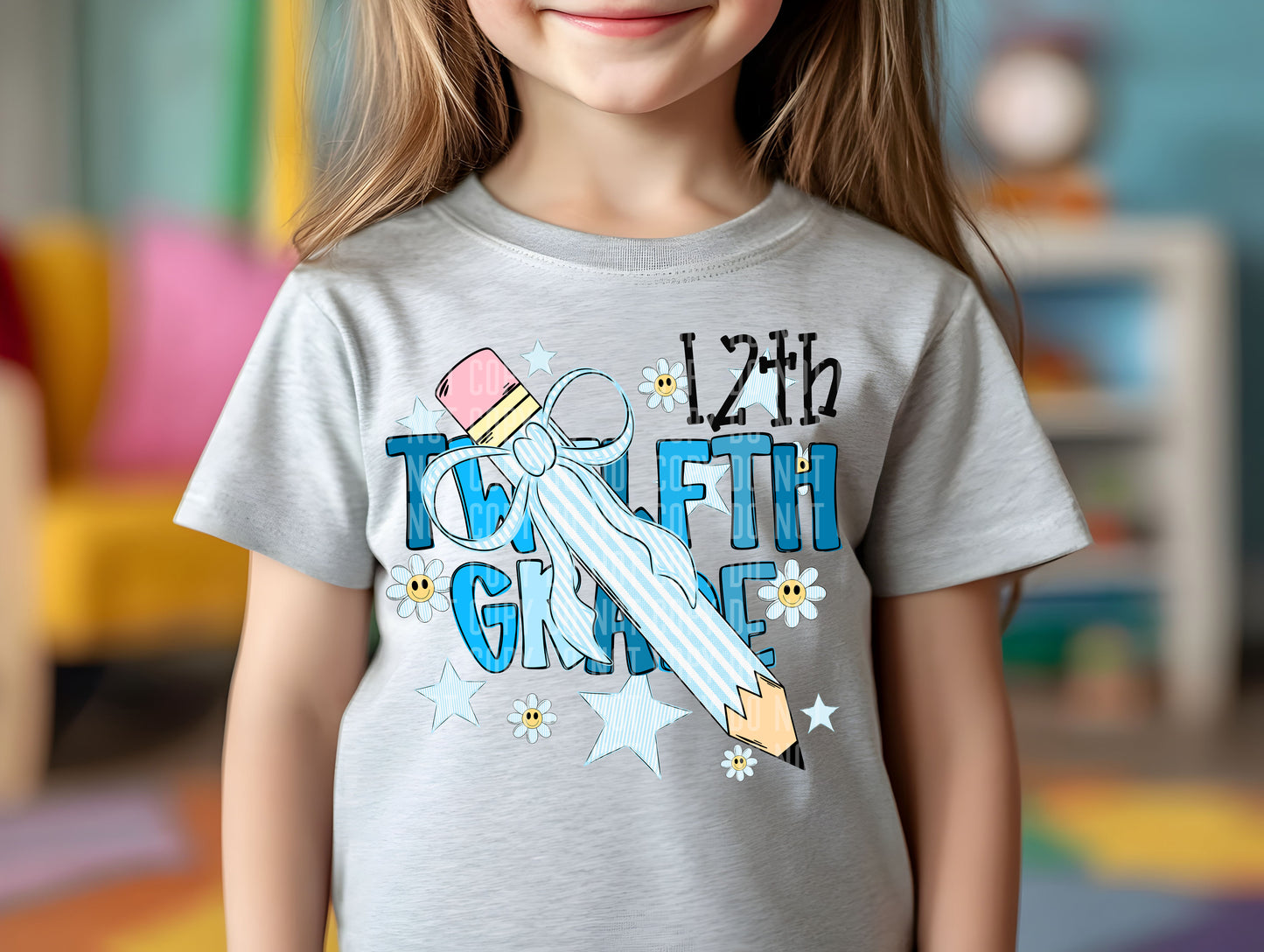 Pencil Bows Blue&Pink (Dropdown)- DTF&UV