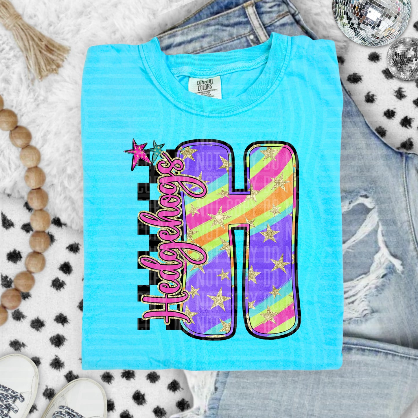 Rainbow Swirl Initials (Dropdown)- DTF&UV
