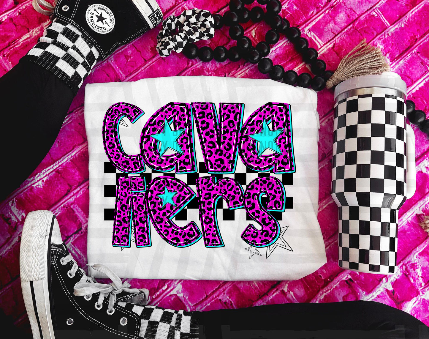 Pink Leopard Neon Mascots (dropdown)-DTF&UV