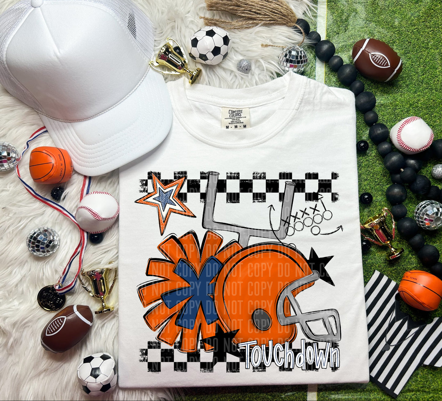Football Helmet- Pom(Dropdown)- DTF&UV