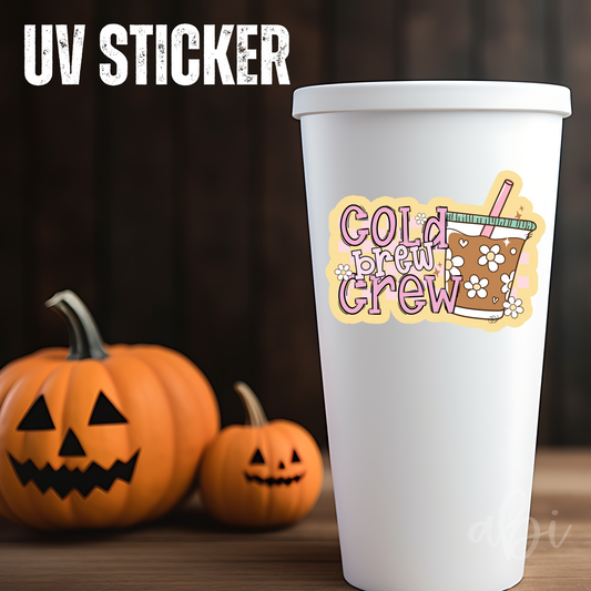 COLD BREW CREW OFFSET -UV Stickers