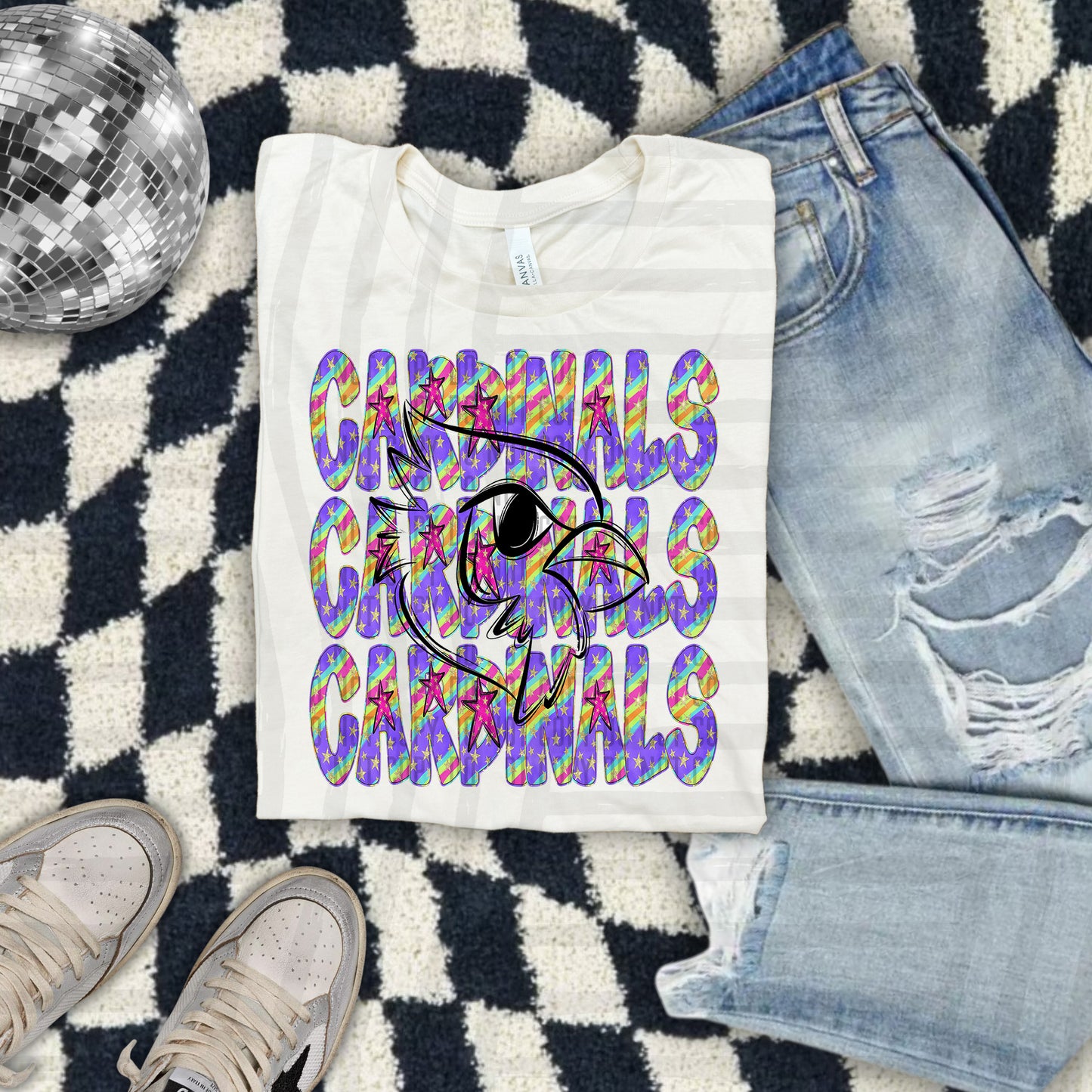 Rainbow Swirl Mascots outline (Dropdown)- DTF&UV