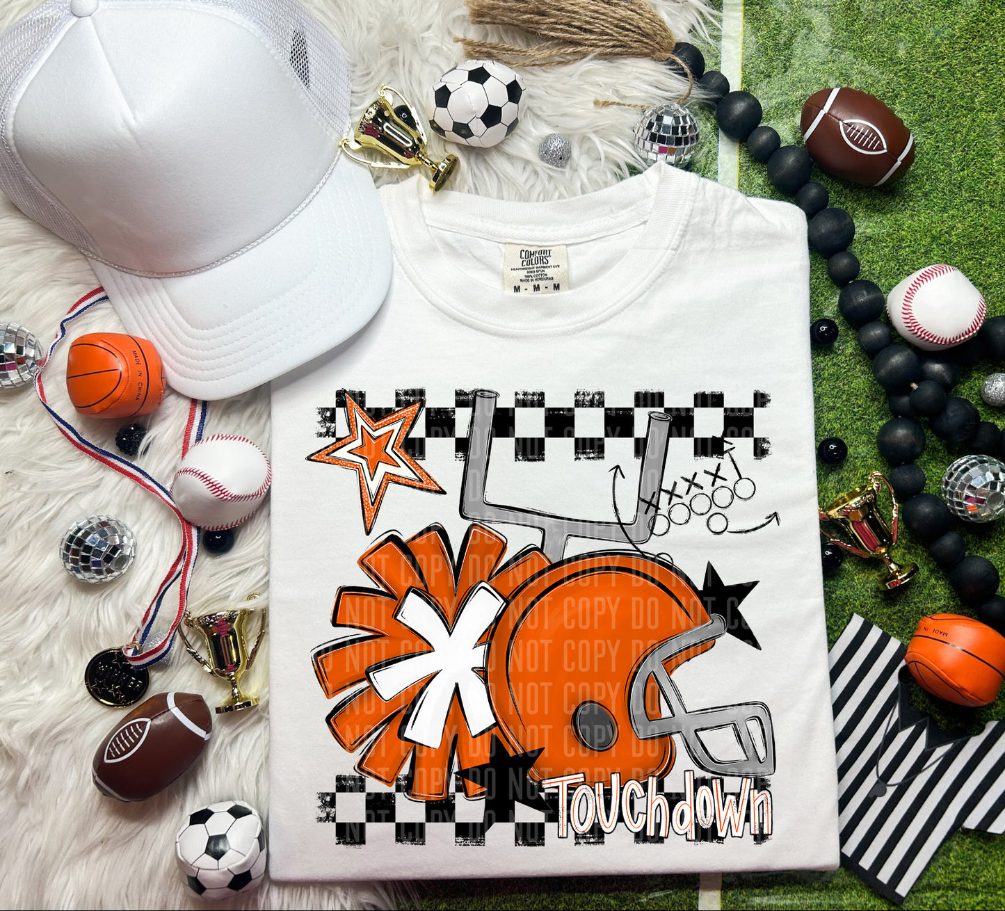 Football Helmet- Pom(Dropdown)- DTF&UV