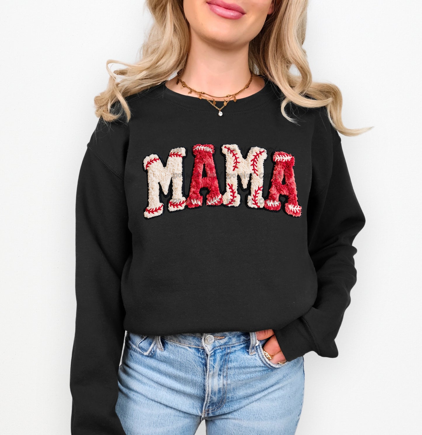 Mama fuzzy baseball letters-DTF&UV