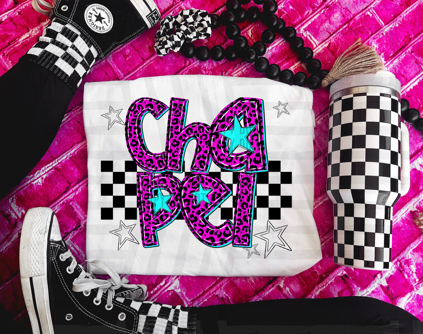 Pink Leopard Neon Mascots (dropdown)-DTF&UV