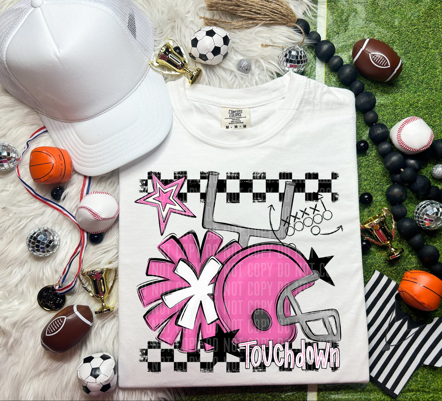 Football Helmet- Pom(Dropdown)- DTF&UV