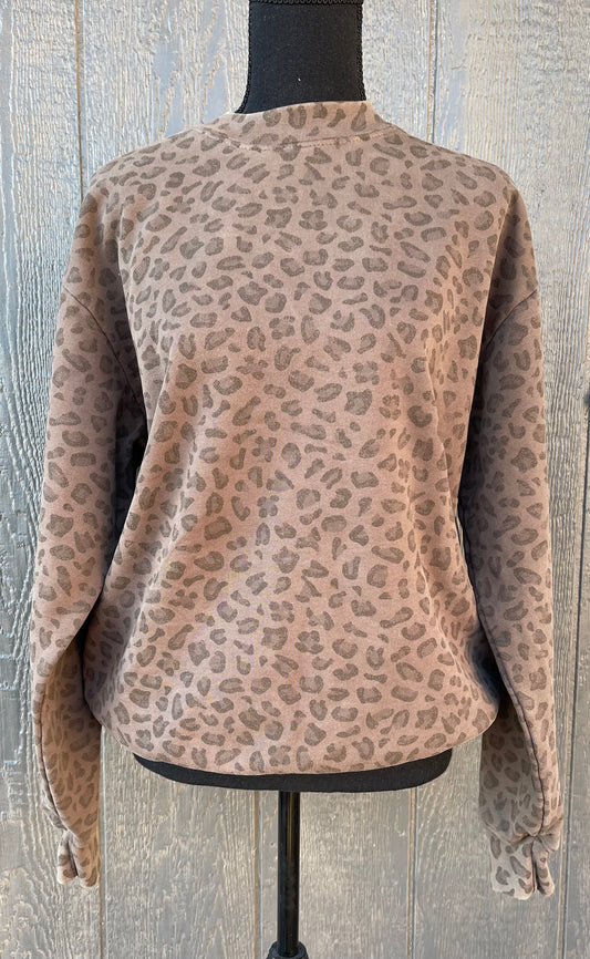 Brown Leopard Crewneck-Preorder