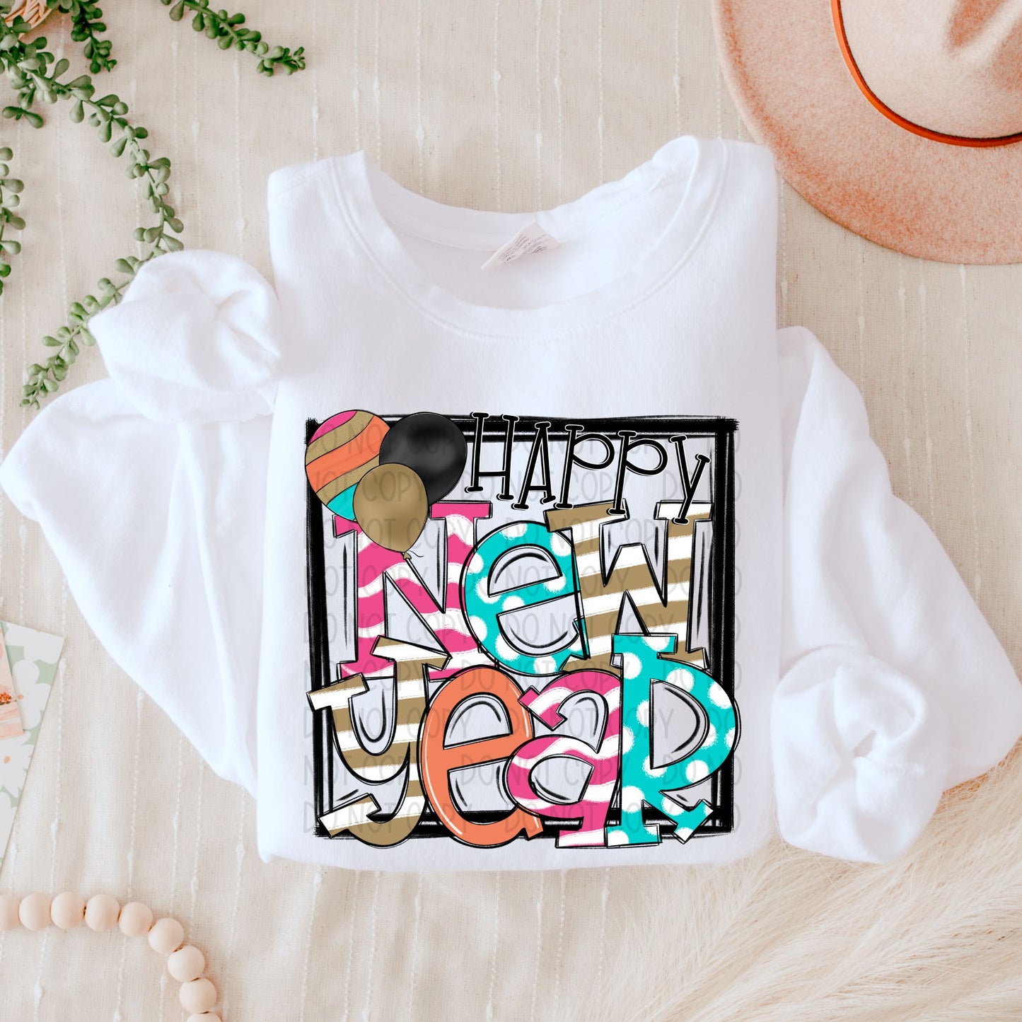 Happy New Year Doodle-DTF