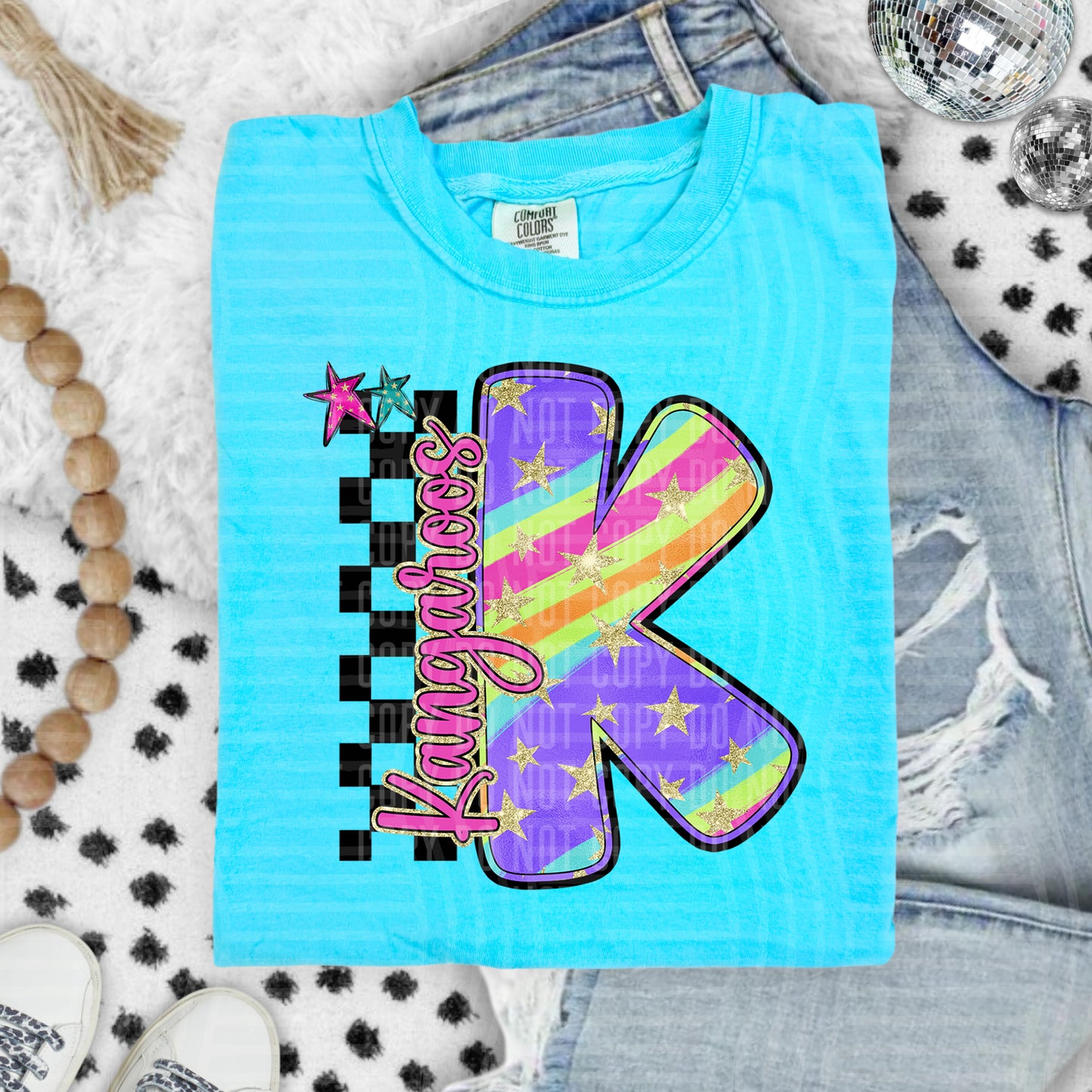 Rainbow Swirl Initials (Dropdown)- DTF&UV