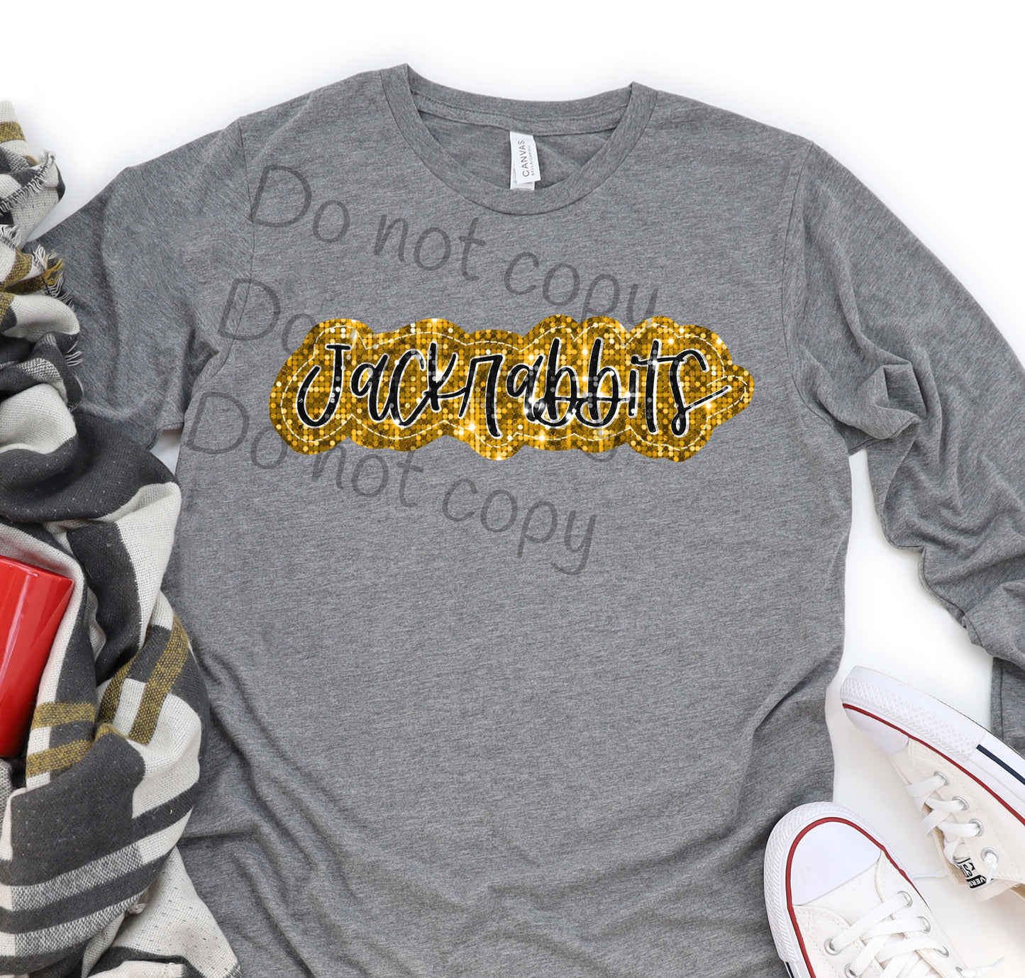 Jackrabbits gold sequin-DTF