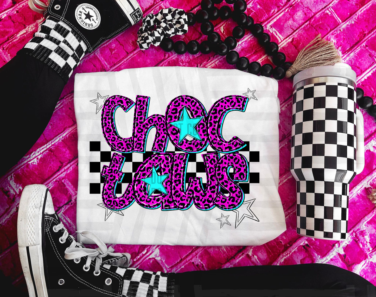 Pink Leopard Neon Mascots (dropdown)-DTF&UV