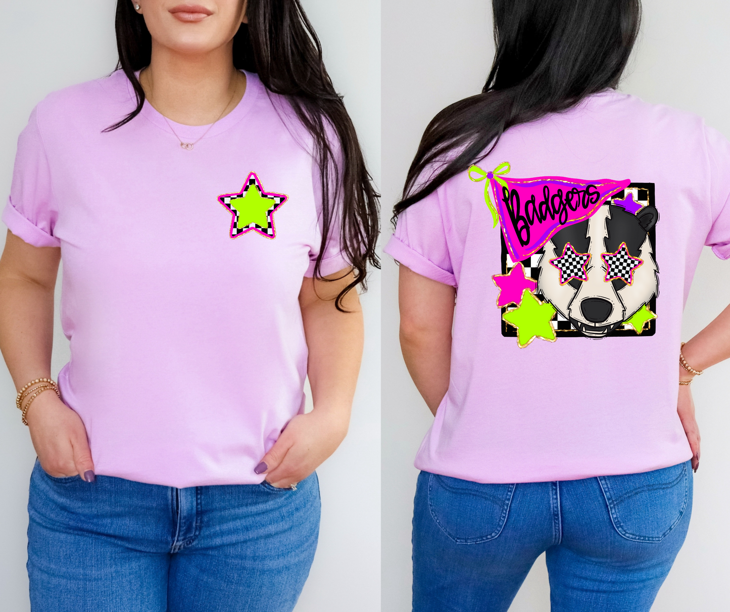 Neon Checkered Mascots(Dropdown)-DTF&UV