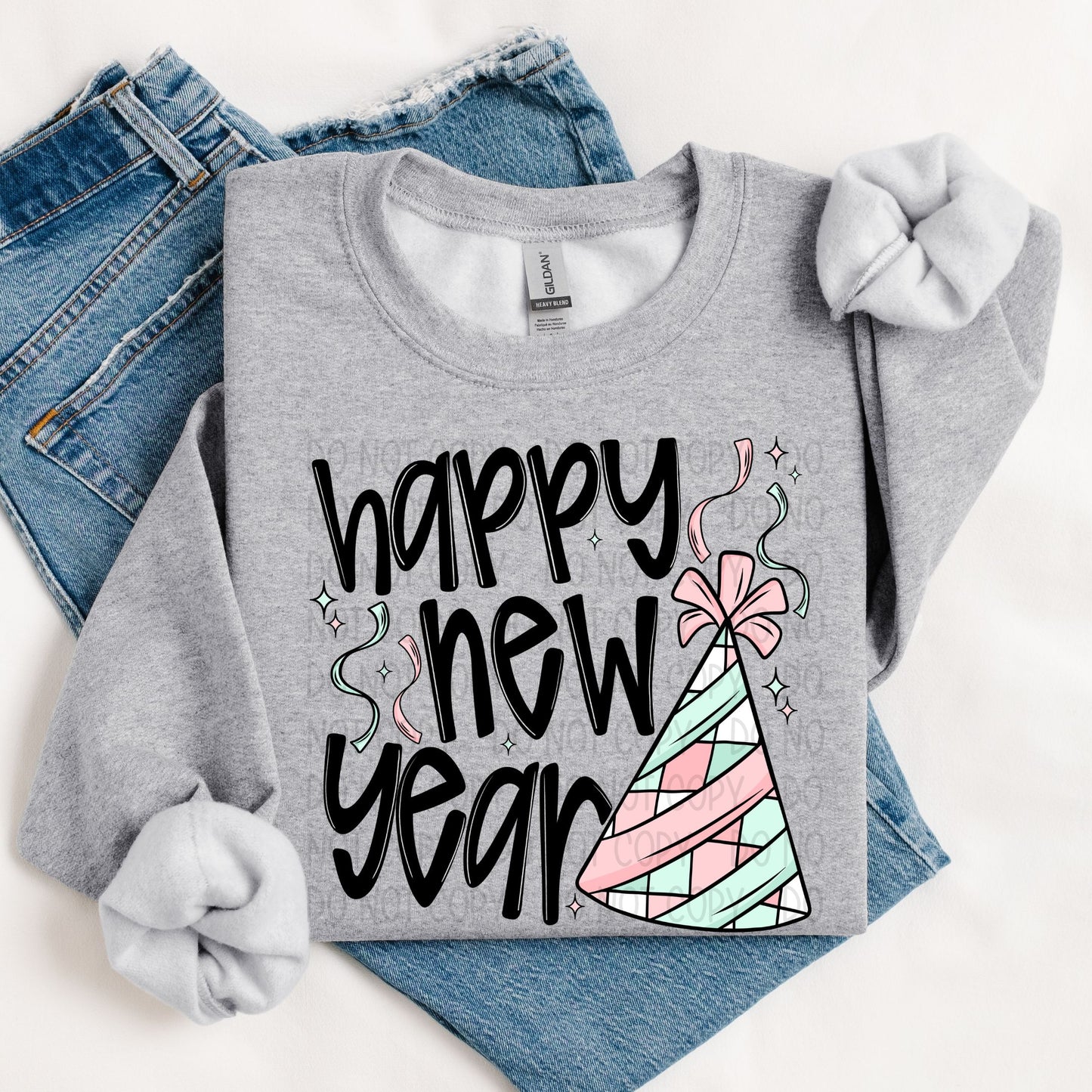 Happy New Year Retro Pastels-DTF